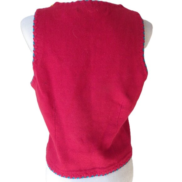 Michael Simon Embellished Red Vest/ Boho/ Beaded & Embroidered/ Size 2 - Picture 4 of 14
